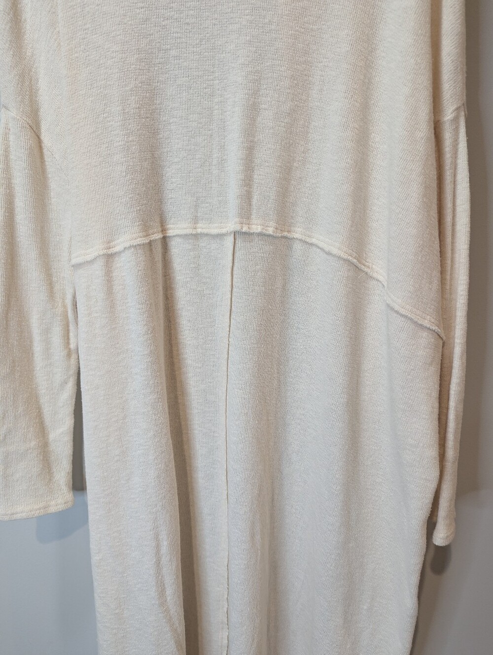 FP Beach Cuddle Up Cream Duster Cardigan Full Length Waterfall Shawl Neck - Picture 7 of 7